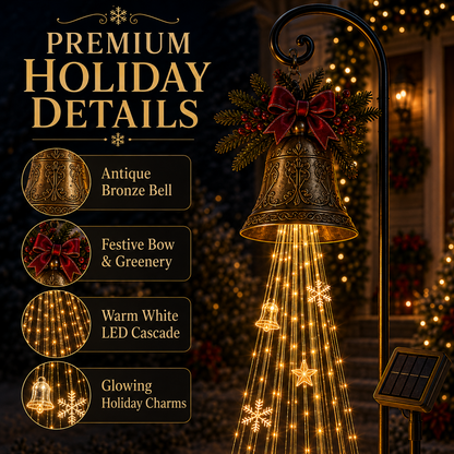 🎄HOT SALE 50% OFF💕 -🔔Christmas Bell Cascade Solar Yard Lights for Magical Outdoor Holiday Decor🎄