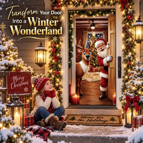 🔥 Last Day 50% OFF✨-Magical Christmas Door Cover & Holiday Party Banner 🎄