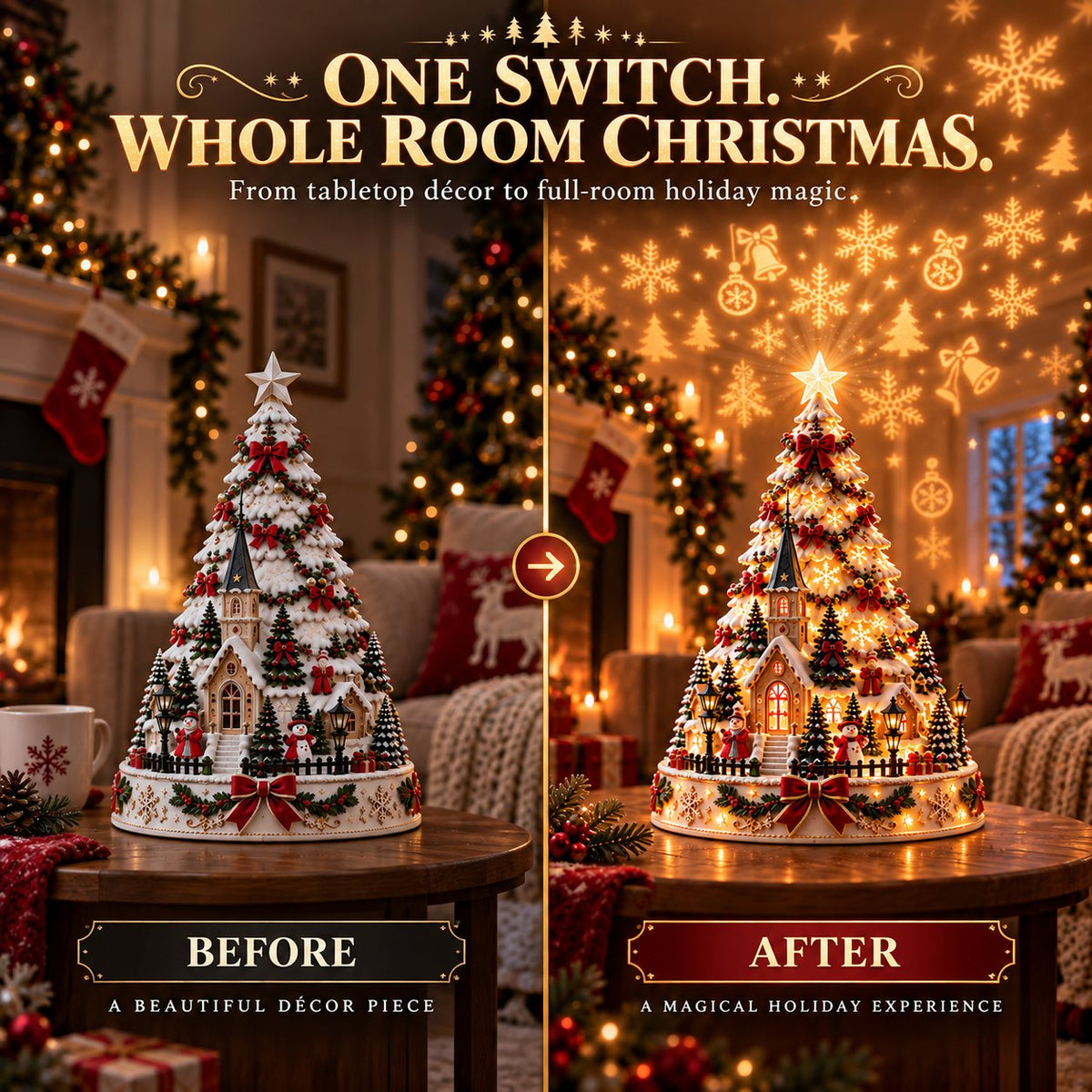 🌟Last day Promotion 🔥-🎄Christmas Village Lightscape Tree for Magical Holiday Decor 🏡