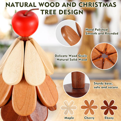 🍒Last day Promotion 🔥-🌲 Natural Wooden Tree Trivets for Protecting Tables from Hot Dishes  🍒