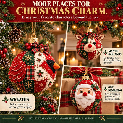 🎄 50% OFF – DIY Patchwork Christmas Ornament Kit – Cozy Handmade Holiday Decor ✨
