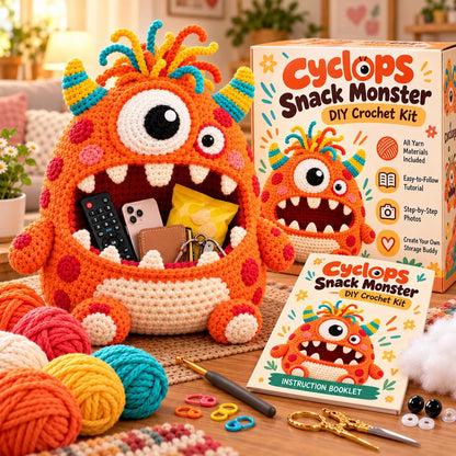 👾 Last Day 50% OFF✨-🧶Cute Hungry Monster Crochet Storage Buddies for Clutter ✨