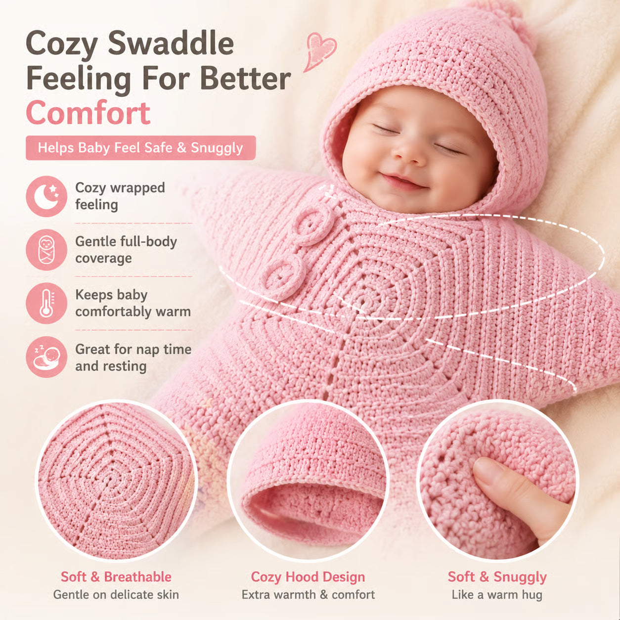 ⏰Last day Promotion 🔥-🐚 Starfish Baby Sleeping Bag — A Cozy Little Ocean Star ⭐