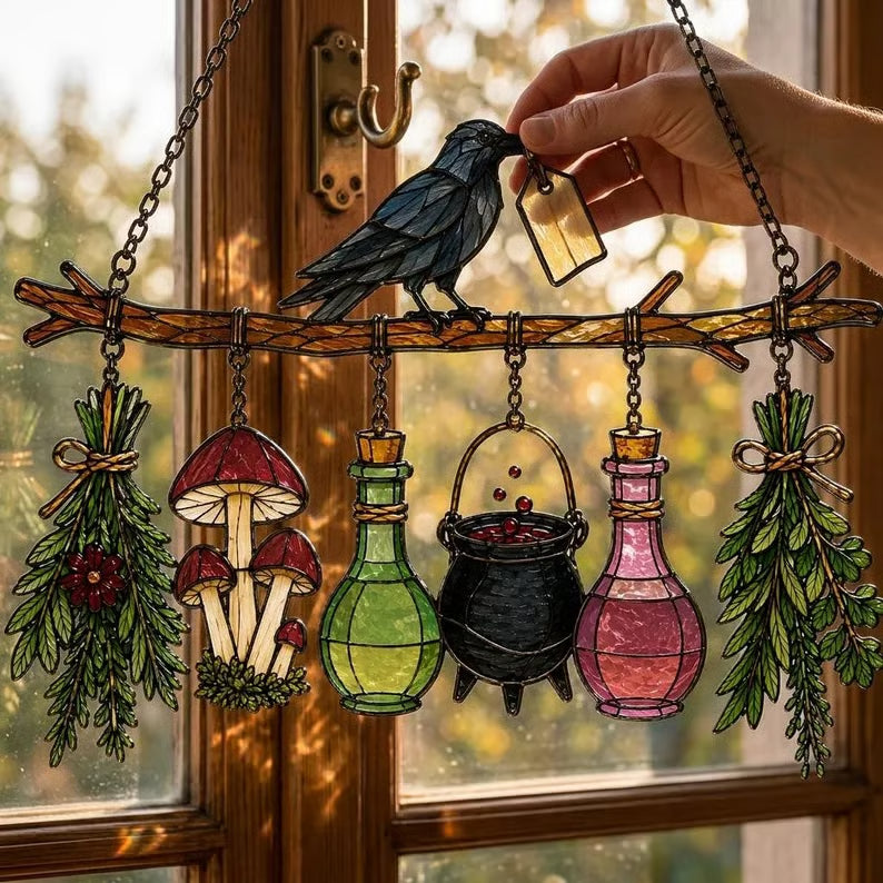 🖤 Holiday Celebration 50% OFF ✨-🐦‍⬛Gothic Raven Suncatcher for Magical Windows ⭐