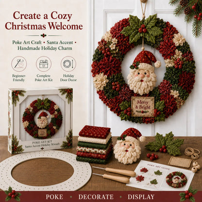 🧶Holiday Celebration 50% OFF ⭐-🎄 3D Fabric Poke Wreath DIY Kit for Fun Holiday Crafting✨