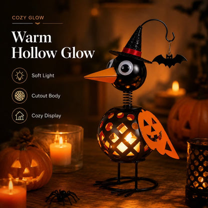🔥Last Day 50% OFF🔥-🐦Wrought Iron Crow and Pumpkin Ornament🎃