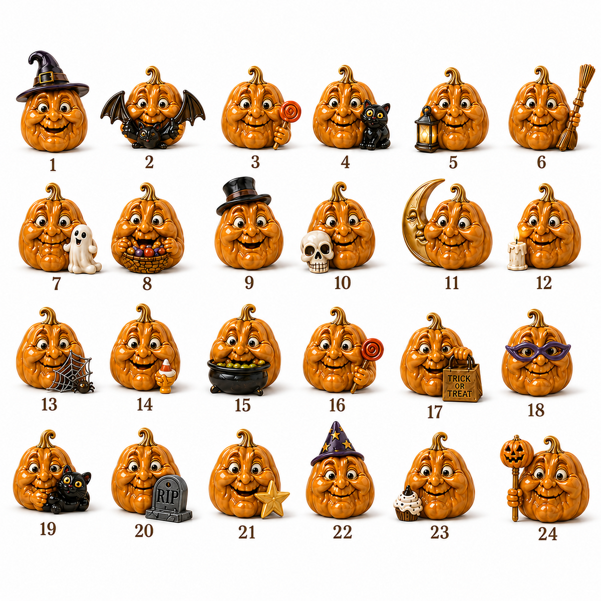 🎁 Last Day 50% OFF✨-🎃24-Day Christmas Countdown Advent Calendar with Halloween Pumpkin Ornaments🎄