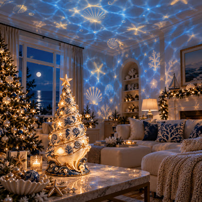 🌊 Holiday Celebration 50% OFF ✨-🐚Ocean-Inspired Christmas Tree Projection Lamp✨