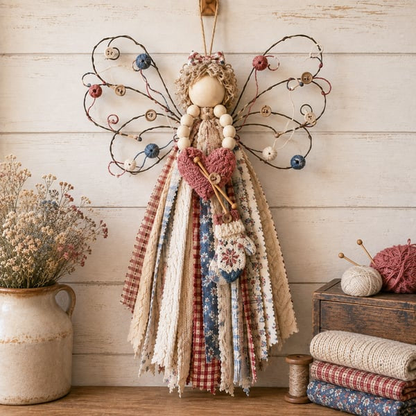 ⏰Last day Promotion 🔥-✨ DIY Angel Fabric Hanging Kit for Peaceful Crafting & Beautiful Home Decor 🪽