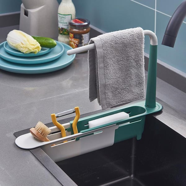🔥Last day Promotion ⏰-🧽 Telescopic Sink Rack Perfect for Organizing Kitchen Essentials ✨