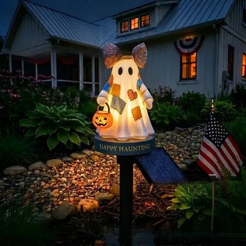 ⏰Last day Promotion 🔥-✨ Vintage Ghost Solar Garden Light Adds Spooky Charm to Your Yard 👻