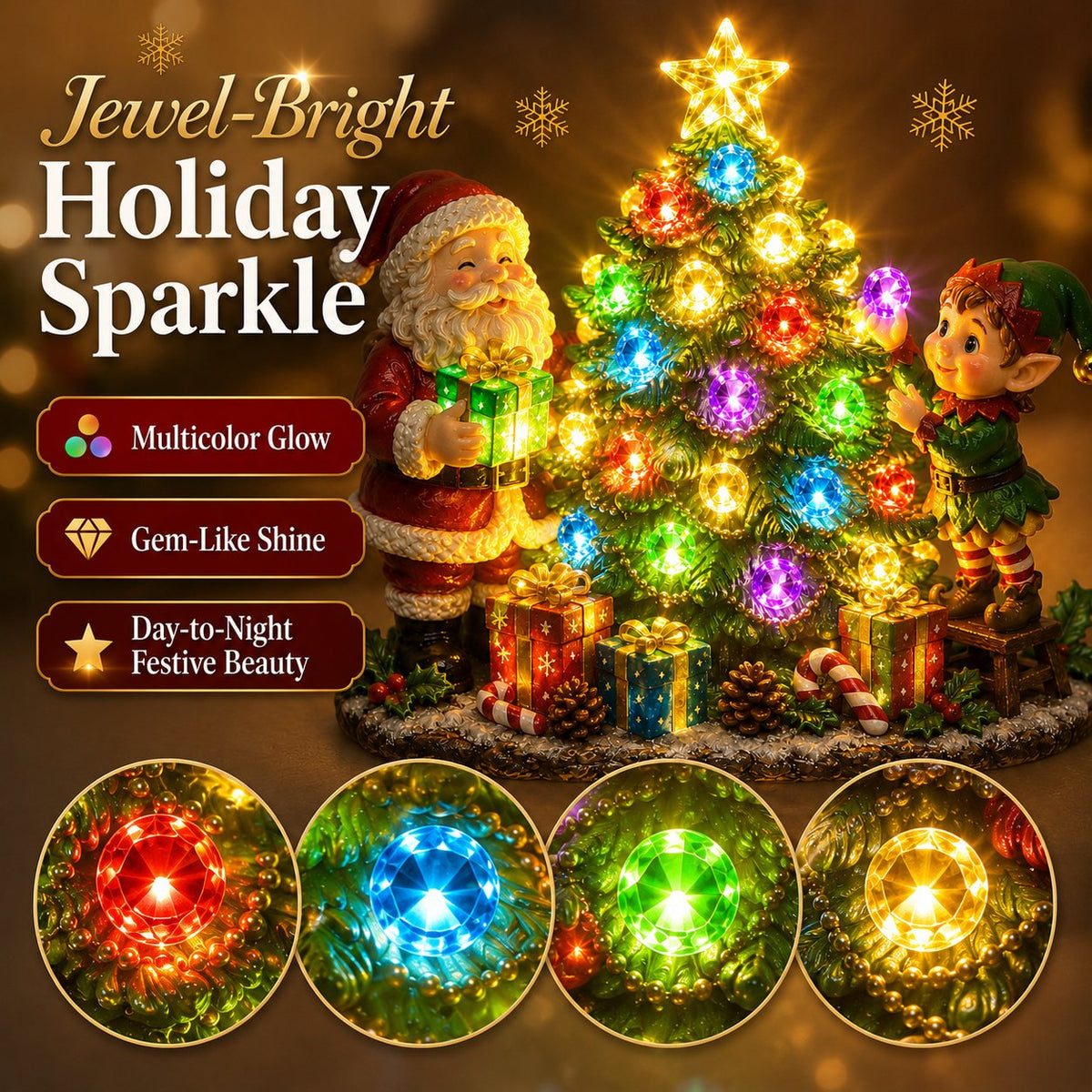 ⏰Last day Promotion 🔥-🎄 Jeweled Christmas Tree Night Light Adds Cozy Holiday Sparkle ✨