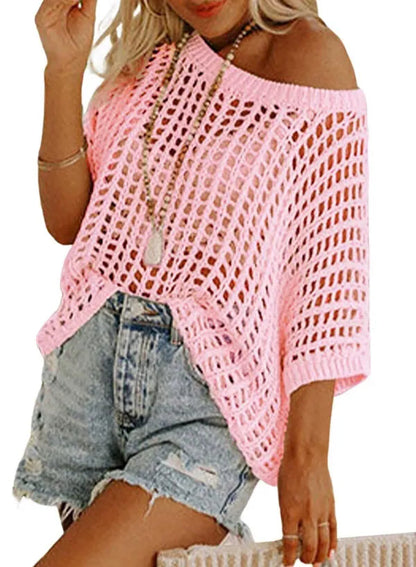 🔥Last day Promotion -🌸 Women's Open-Knit Crochet Top – Perfect for Casual Summer Outfits ☀️