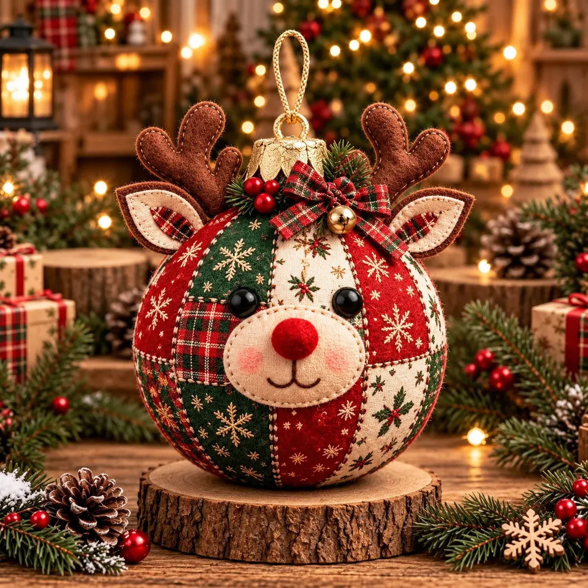 🎄 50% OFF – DIY Patchwork Christmas Ornament Kit – Cozy Handmade Holiday Decor ✨