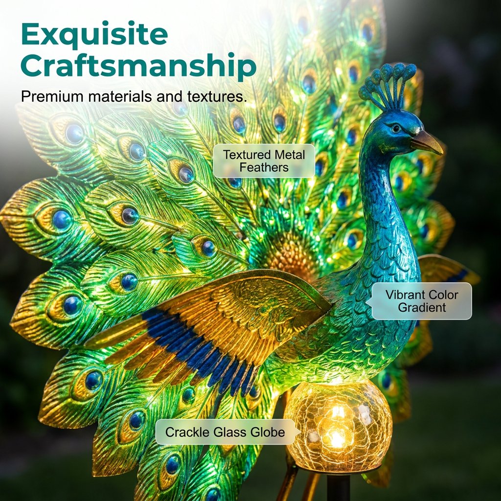 🔥 Last Day 58% OFF 🦚 Animated Solar Peacock Garden Sculpture