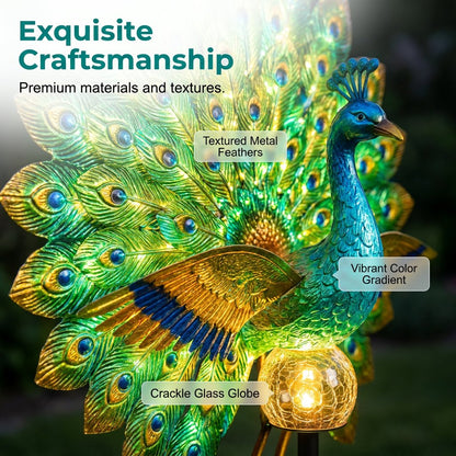 🔥 Last Day 58% OFF 🦚 Animated Solar Peacock Garden Sculpture