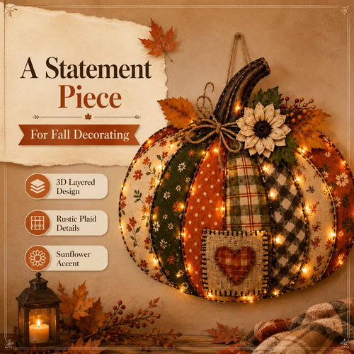 ⌛ Last Day 50% OFF✨-🎃 3D Light Up Pumpkin Hanging Decor for Cozy Fall, Halloween ✨