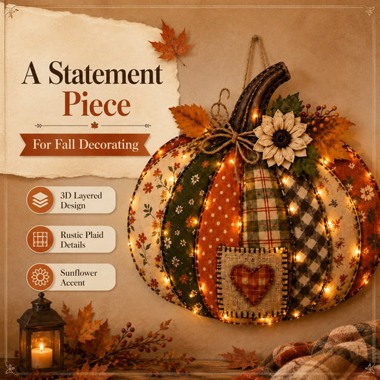 ⌛ Last Day 50% OFF✨-🎃 3D Light Up Pumpkin Hanging Decor for Cozy Fall, Halloween ✨