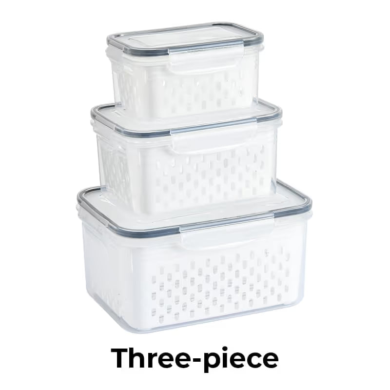 ⏰Last day Promotion 🔥-🥬 4-in-1 Draining Food Storage Container Keeps Fruits & Veggies Fresh & Organized ✨