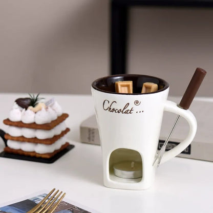 ☕ Last Day 50% OFF🕯️-🍫Handmade Chocolate Melting Mug for Cozy DIY Fondue & Sweet Holiday Treats 🎄