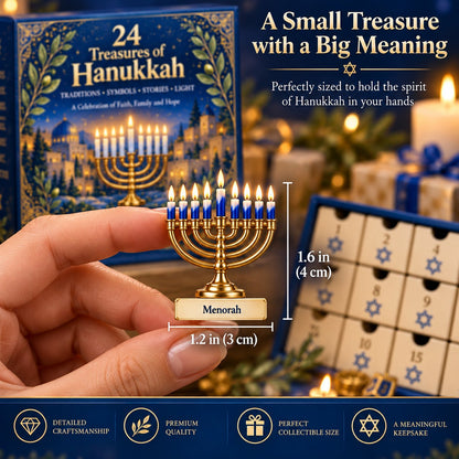 ⏰Last day Promotion 🔥-🕎 24 Treasures of Hanukkah Countdown Calendar for Meaningful Traditions, Symbols & Light ✨
