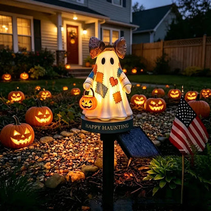 ⏰Last day Promotion 🔥-✨ Vintage Ghost Solar Garden Light Adds Spooky Charm to Your Yard 👻