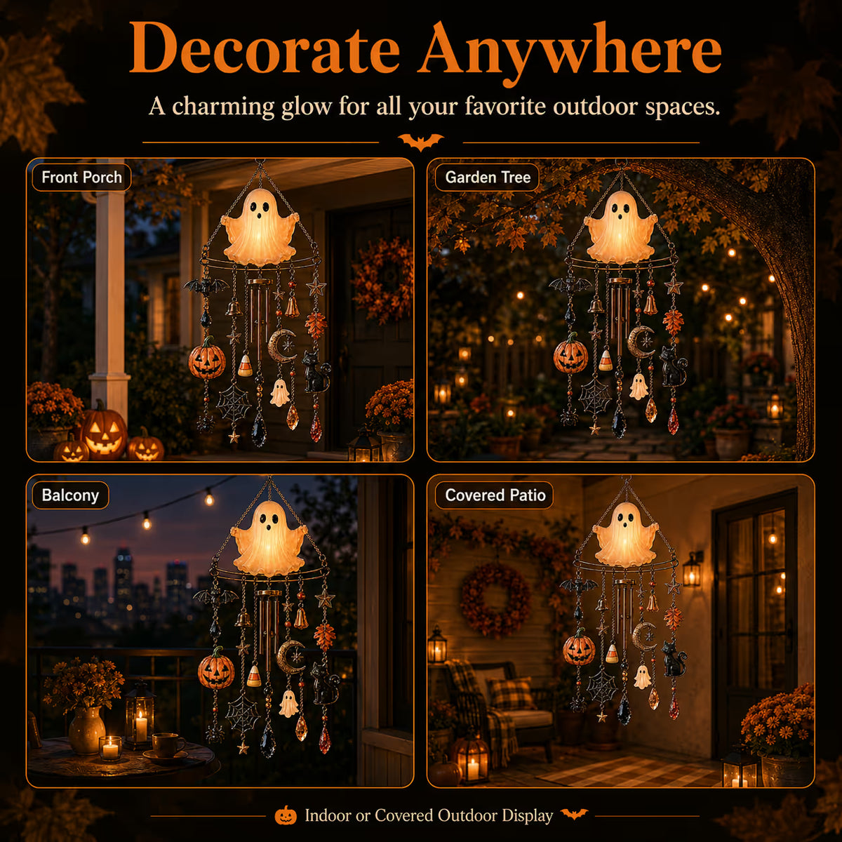 🔥Last day Promotion ✨-👻 Haunted Glow Ghost Wind Chime Adds Spooky Charm to Your Garden & Porch 🎃✨