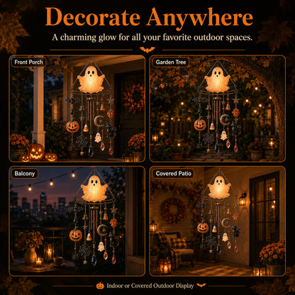 🔥Last day Promotion ✨-👻 Haunted Glow Ghost Wind Chime Adds Spooky Charm to Your Garden & Porch 🎃✨