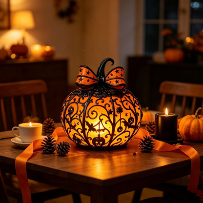 💡 Last Day 50% OFF✨-🎃 Tiffany-Style Pumpkin Halloween Decor for Elegant Glow & Spooky Seasonal Home Ambiance 🕯️