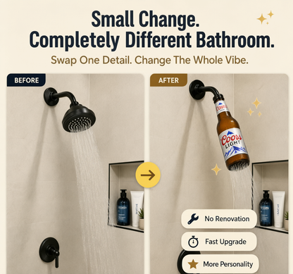 🚿Last Day 50% OFF✨-🍺Beer Bottle Shower Head for Fun, Unique Bathroom Decor & Refreshing Showers 🚿✨