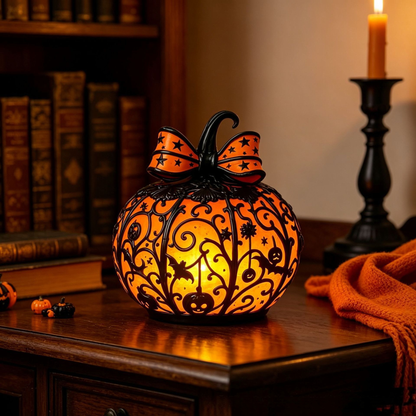 💡 Last Day 50% OFF✨-🎃 Tiffany-Style Pumpkin Halloween Decor for Elegant Glow & Spooky Seasonal Home Ambiance 🕯️