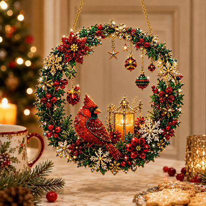 🔥 Holiday Celebration 50% OFF ✨-DIY Christmas Pearl Art Diamond Painting Acrylic Wreath Pendant