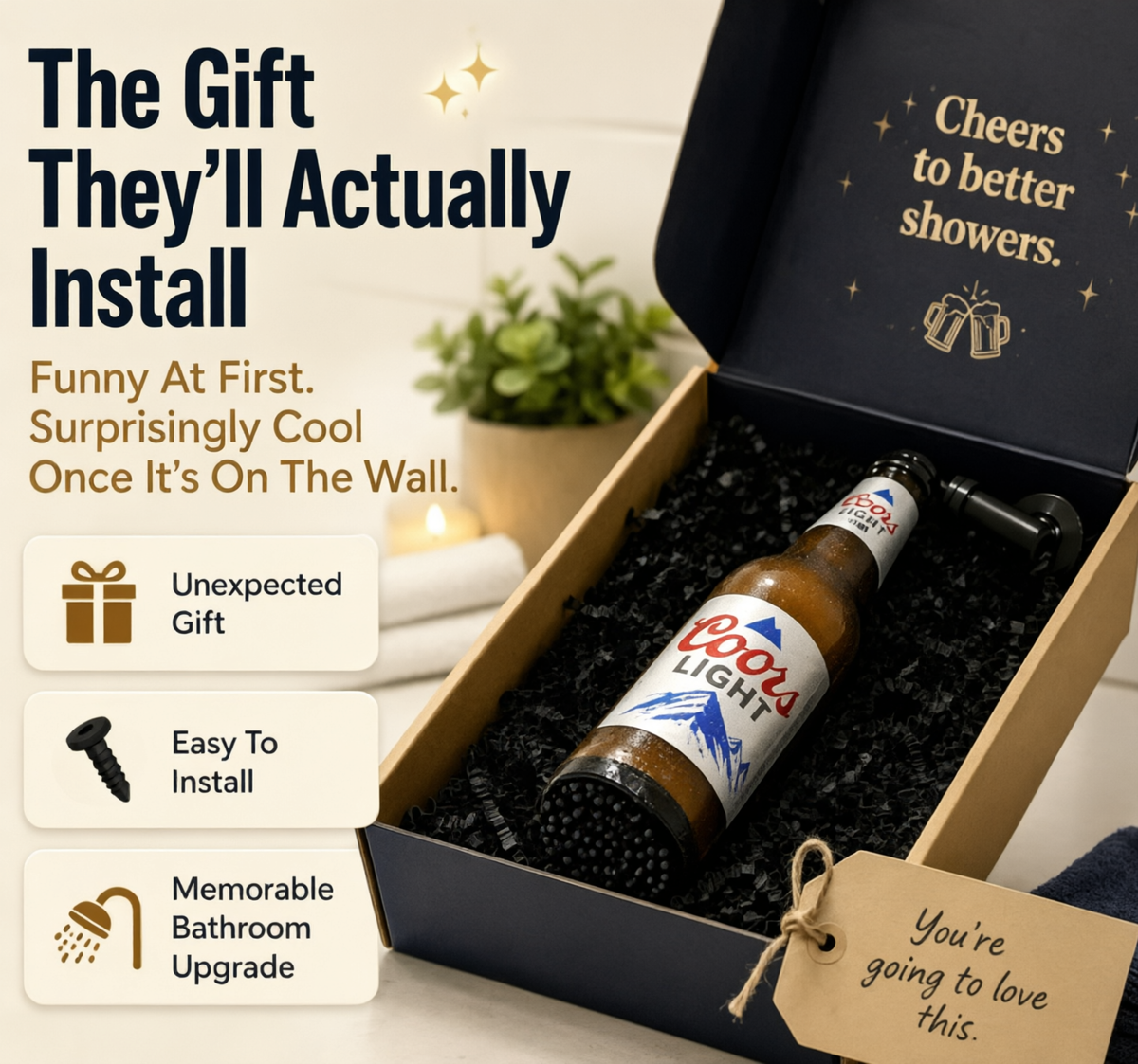 🚿Last Day 50% OFF✨-🍺Beer Bottle Shower Head for Fun, Unique Bathroom Decor & Refreshing Showers 🚿✨