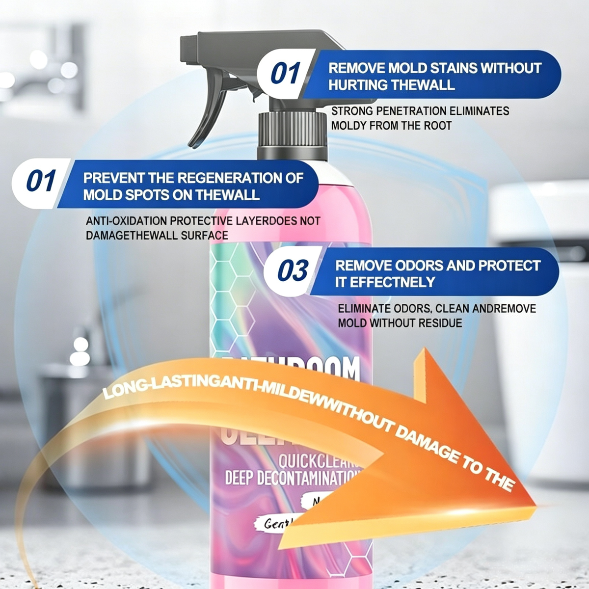 ⏰Last day Promotion 🔥-✨Bathroom Cleaner for Sparkling Results in Seconds Without Harsh Fumes 🧼💧