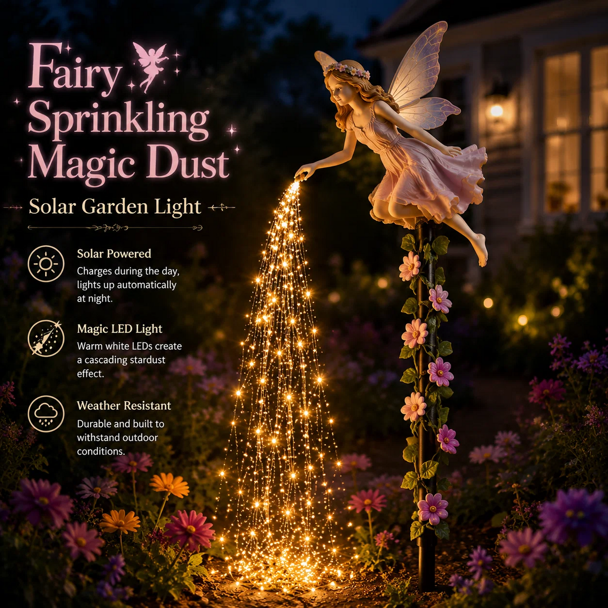 🔥 Last Day 50% OFF✨-🧚✨Fairy Sprinkling Magic Dust Garden Light