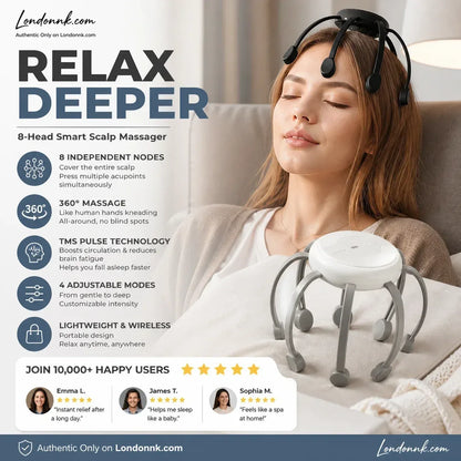 🐙 50% OFF! Octopus Head Massager 💆‍♂️ Relax & Unwind Anytime, Anywhere!
