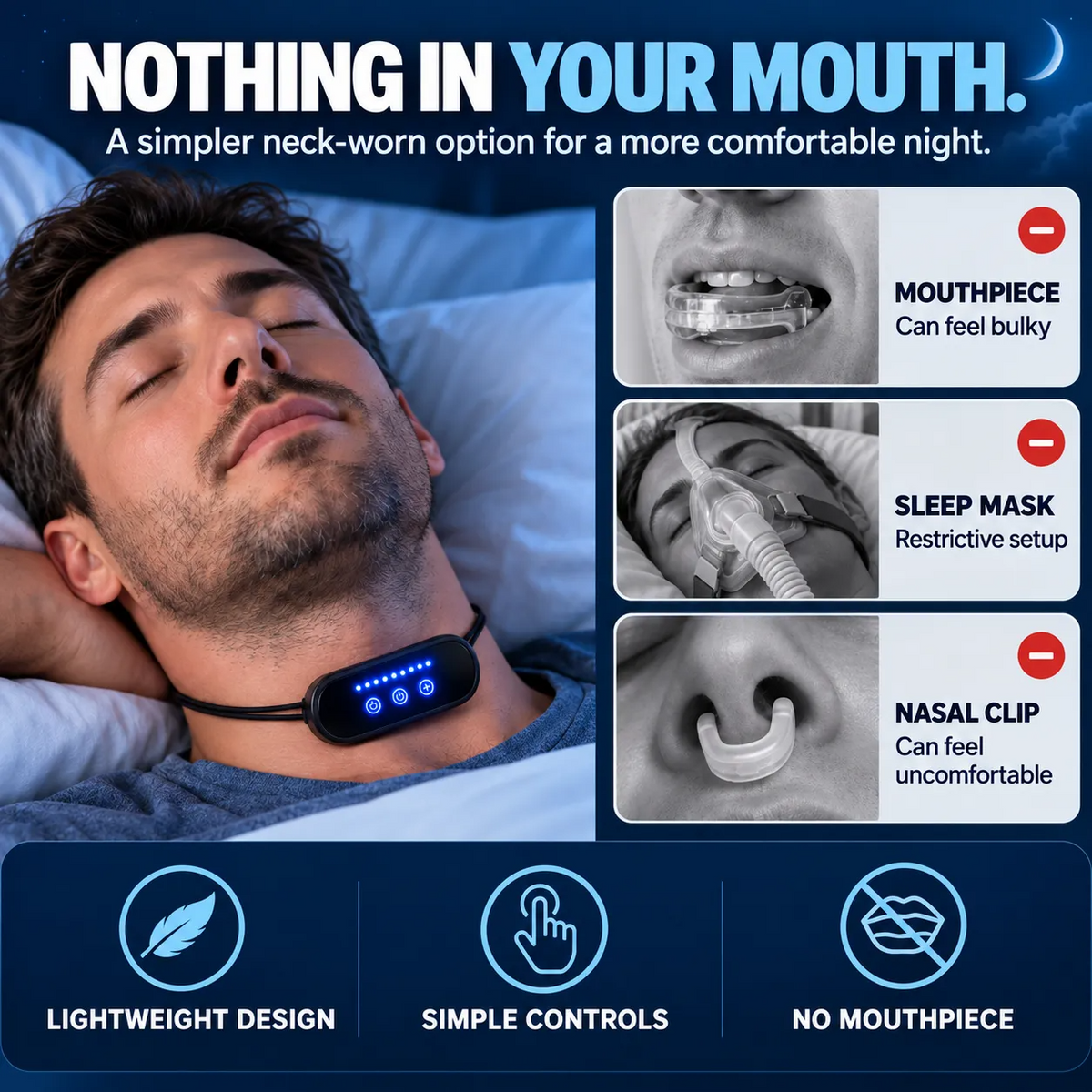 😴 Wearable Anti-Snoring Neck Device – Better Sleep for Both of You 🌙