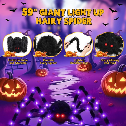 🕷️ Halloween Light-Up Spider – Sound-Activated Moving & Crawling Spider