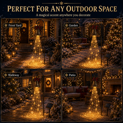 🔔🎄 Christmas Bell Cascade Solar Yard Light – Festive Outdoor Garden Decoration