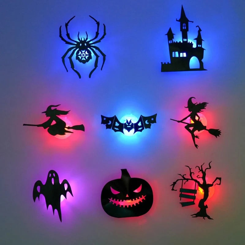 🎃 Halloween Glow-in-the-Dark Wall Stickers – Peel & Stick LED Spooky Décor 👻✨
