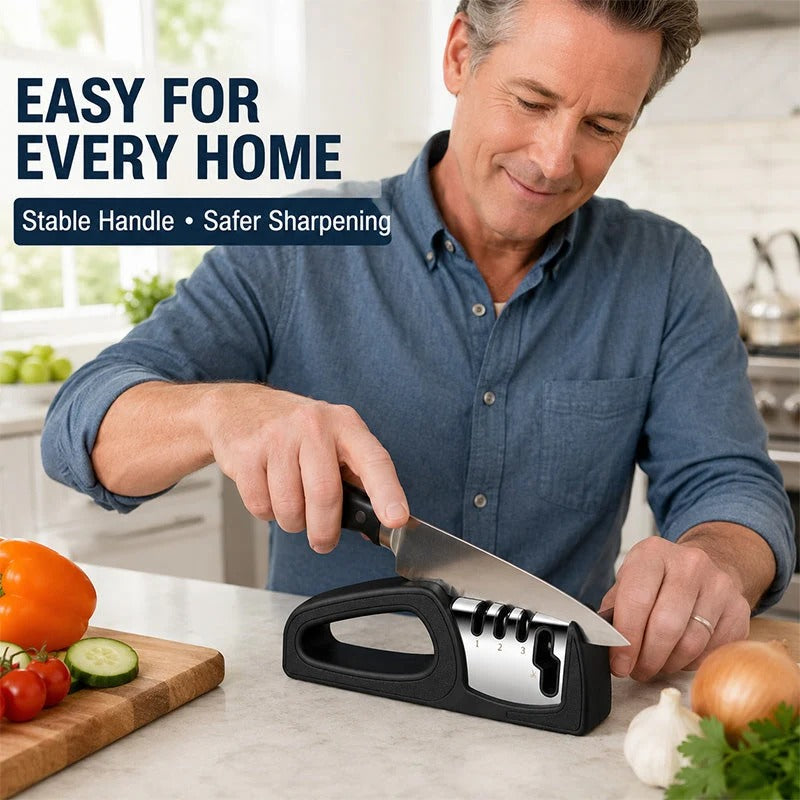 🔪✨ 4-in-1 Multi-Stage Kitchen Knife Sharpener – Easy Blade & Scissor Sharpening