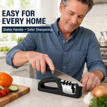 🔪✨ 4-in-1 Multi-Stage Kitchen Knife Sharpener – Easy Blade & Scissor Sharpening