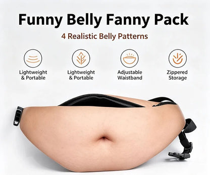 😂 Funny Belly Fanny Pack – Realistic 3D Dad Bod Waist Bag