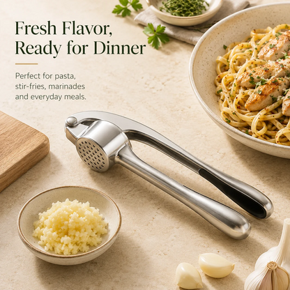 🧄 Stainless Steel Garlic Press – Heavy-Duty 304 Garlic Crusher & Mincer