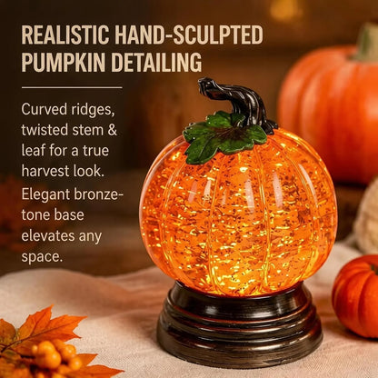 🎃 Halloween Lighted Pumpkin Glitter Snow Globe