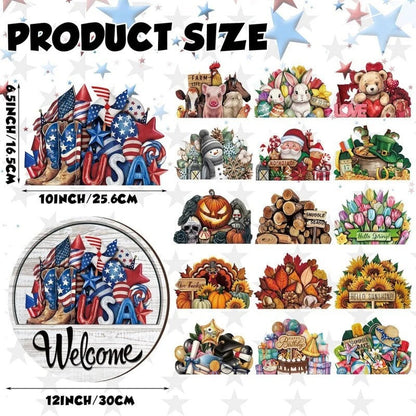 🎉 50% OFF – 16-Piece Interchangeable Welcome Sign for Front Door 🚪✨