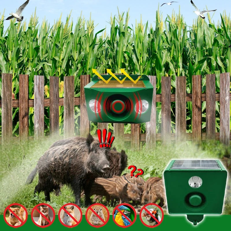 🐗 Solar Animal Repellent Light & Alarm – Motion-Activated Outdoor Animal Deterrent
