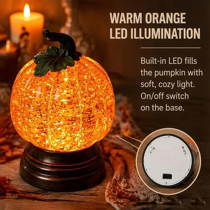 🎃 Halloween Lighted Pumpkin Glitter Snow Globe