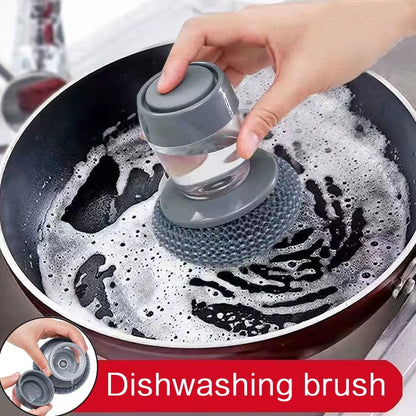 🧽 Liquid-Dispensing Cleaning Scrubber – Reusable Grease & Grime Remover