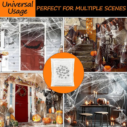🔥 LAST DAY 50% OFF! 🕷️ Halloween Spider Webs Stretchy Cobweb Party Decor 🎃